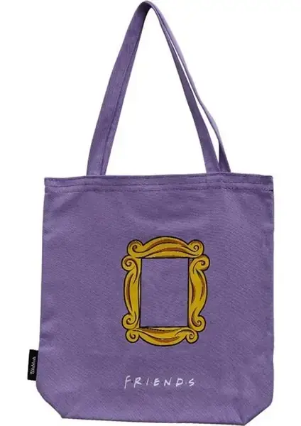 Friends Çerçeve Bez Çanta Gabardin Lila