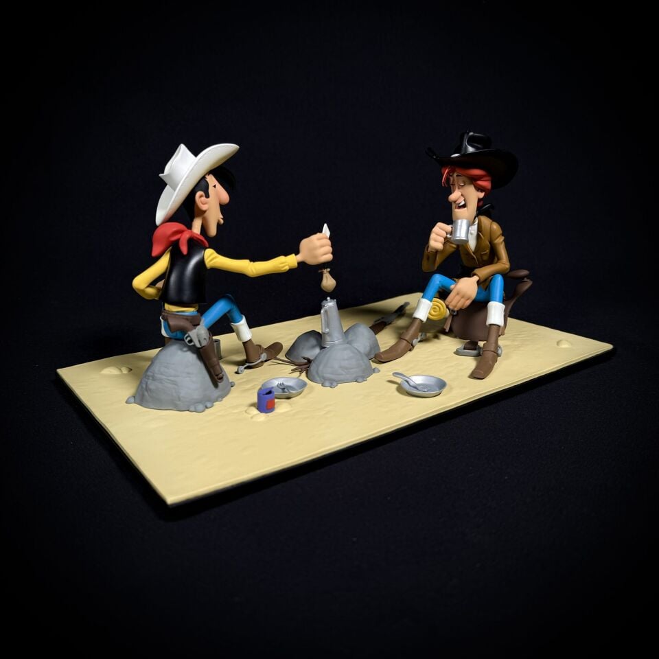 Statuette de collection Lucky Luke & Calamity Jane, collection Bang Bang! 04 LMZ Collectibles