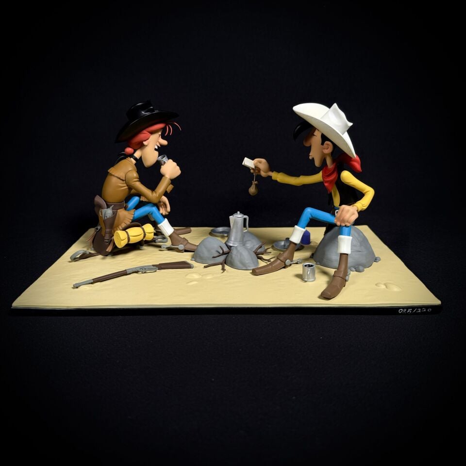 Statuette de collection Lucky Luke & Calamity Jane, collection Bang Bang! 04 LMZ Collectibles