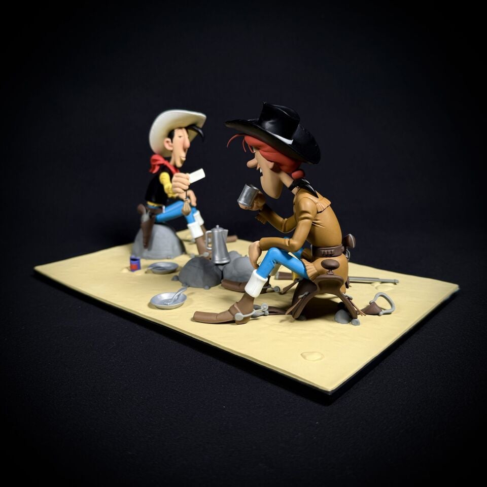 Statuette de collection Lucky Luke & Calamity Jane, collection Bang Bang! 04 LMZ Collectibles
