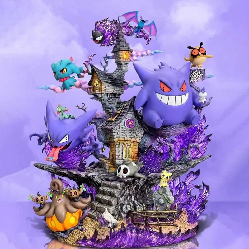 Pokemon Figure Gengar Evolution Family Pvc Statue