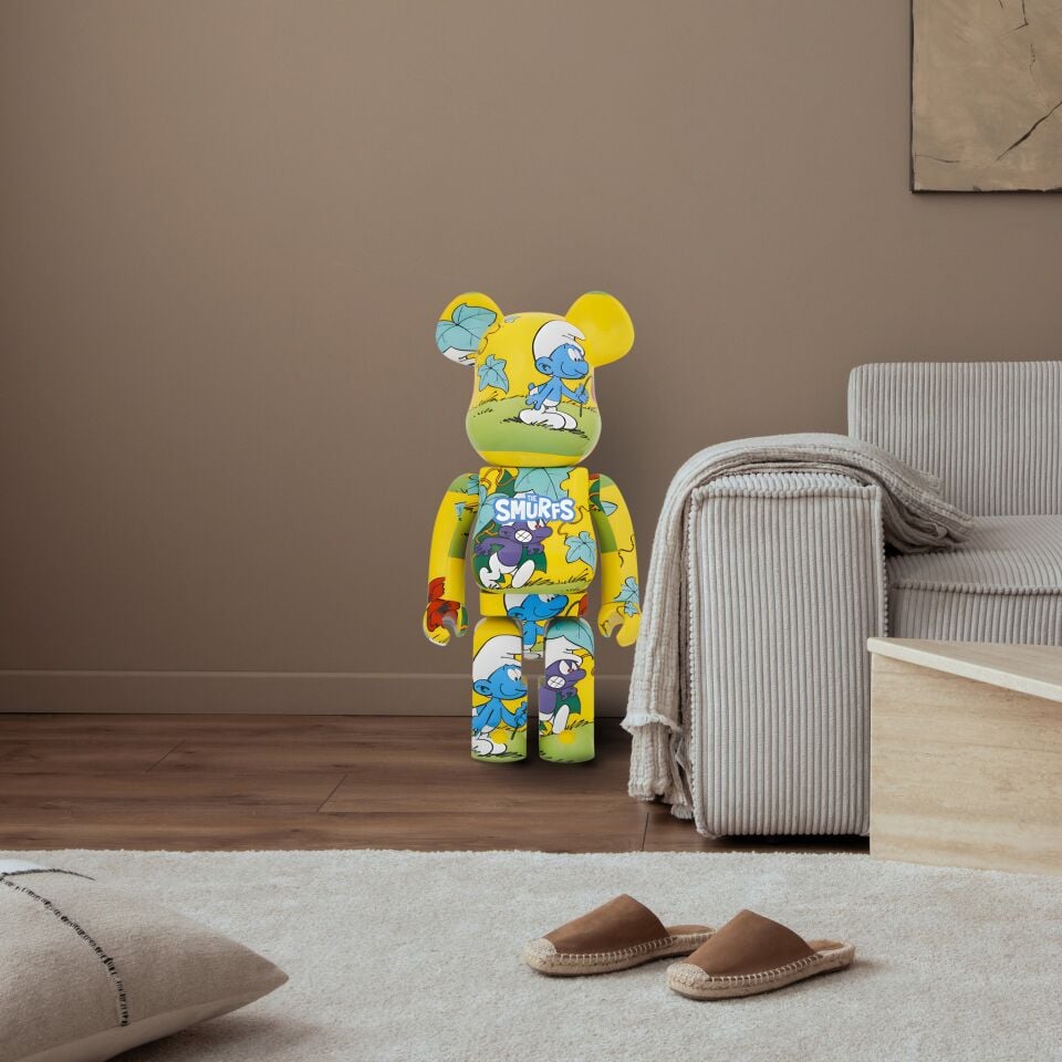 Bearbrick The Smurfs - The Angry Smurf 70cm Renkli Figür