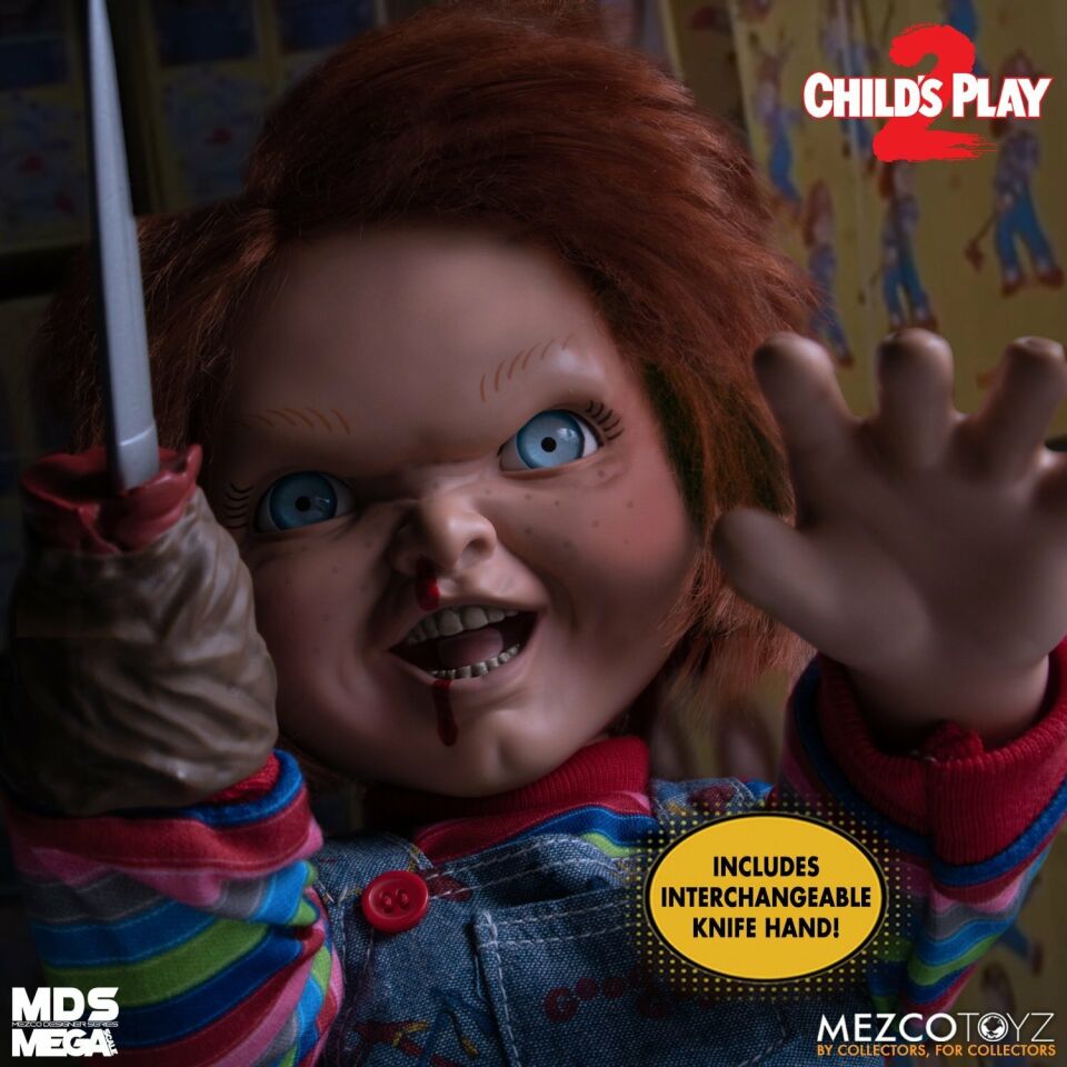 CHILD'S PLAY 2 MENACING CHUCKY 15'' Mega scale Talking figure MEZCO