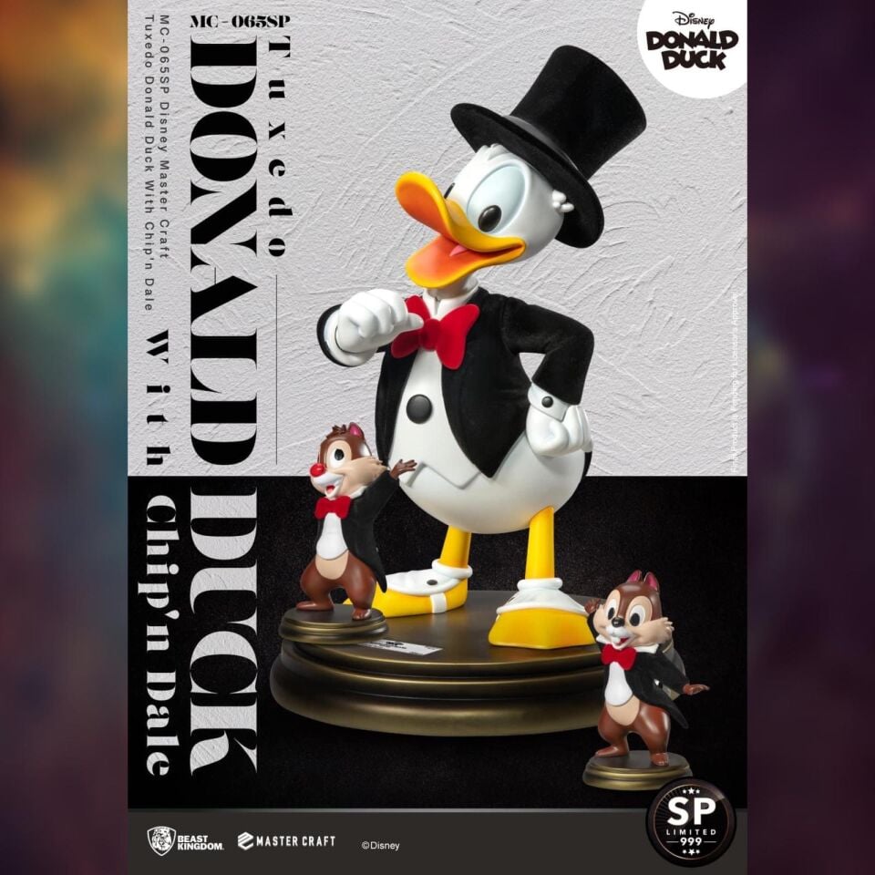 Tuxedo Donald Duck , Chip & Dale - Statue Beast Kingdom Master Craft Tuxedo Donald Duck Chip & Dale