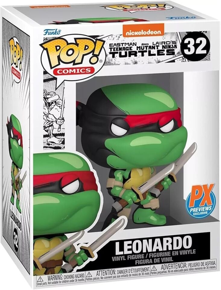 Funko Pop! Comics: Teenage Mutant Ninja Turtles – Leonardo PX Previews Exclusive No:32