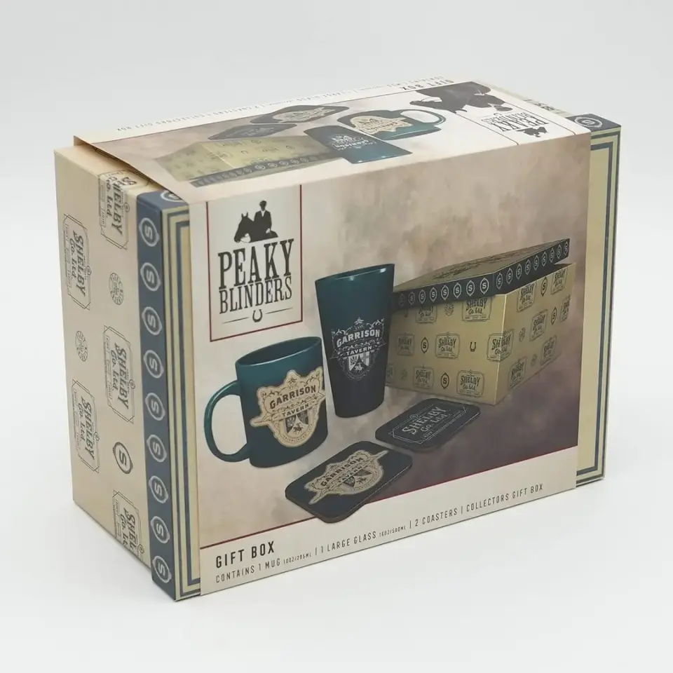 PEAKY BLINDERS – Pck Glass XXL + Mug + 2 Coasters The Garrison