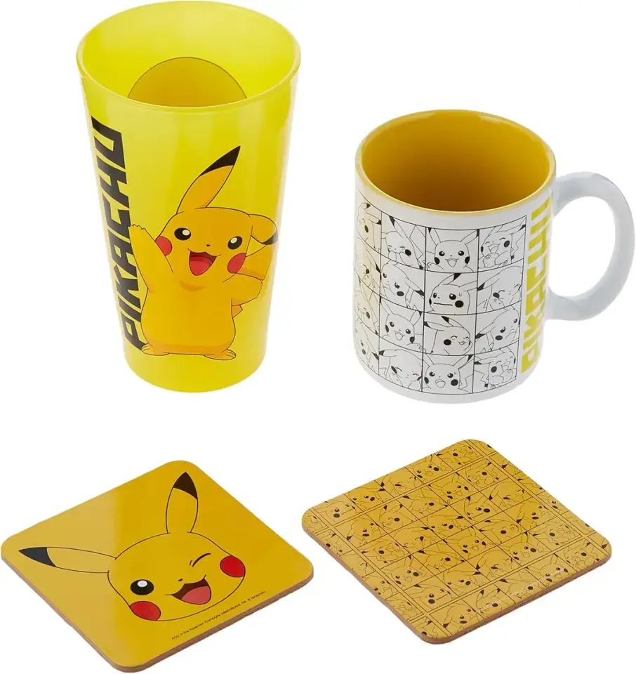POKEMON - Pck Glass XXL + Mug + 2 Coasters ''Pikachu''