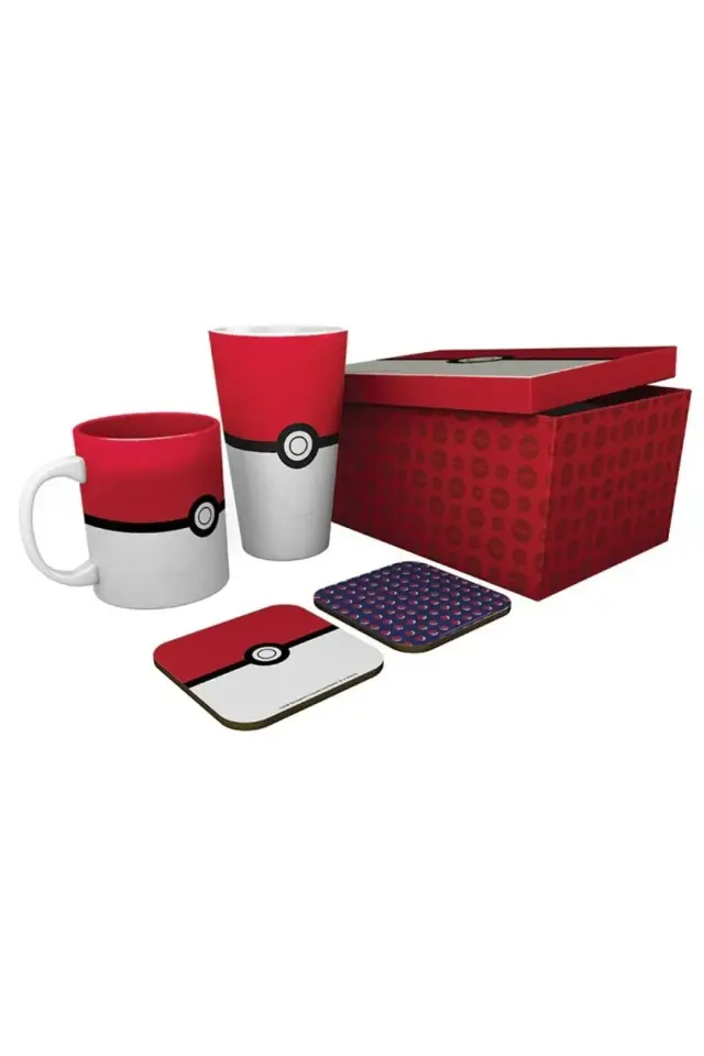 Pokemon Pokeball Hediye Seti ( Bardak-Bardak Altlığı )