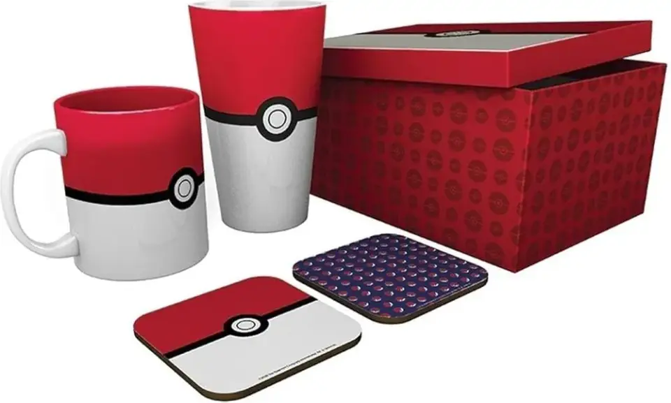 Pokemon Pokeball Hediye Seti ( Bardak-Bardak Altlığı )