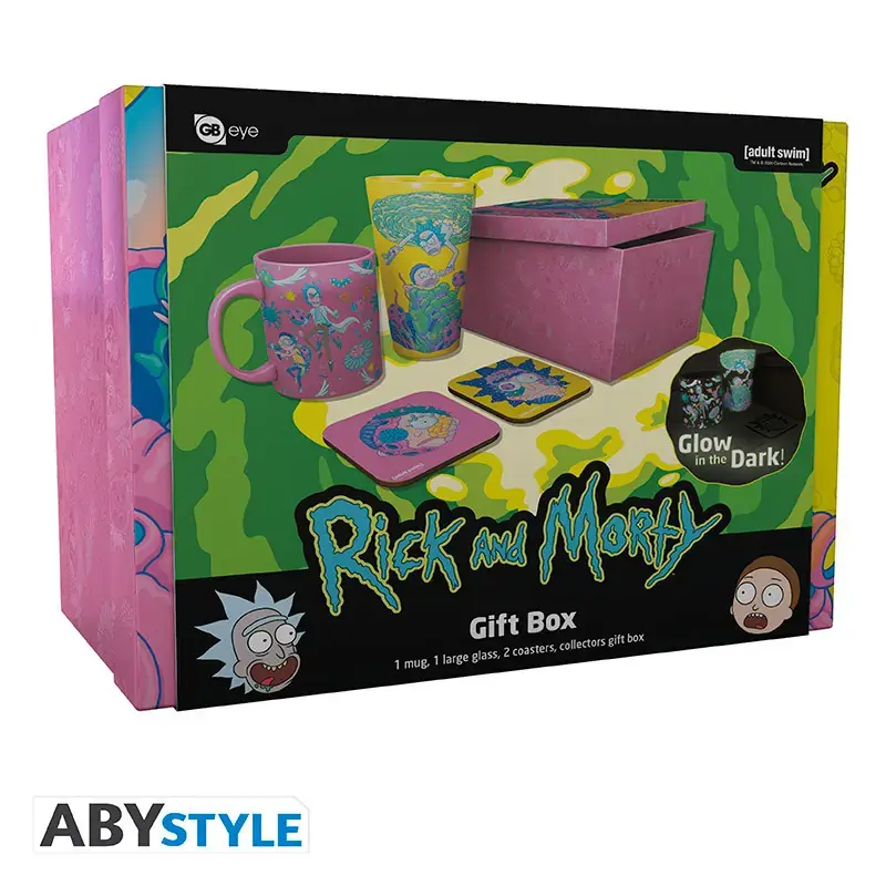 RICK AND MORTY - Pck Glass XXL +Mug+ 2 Coasters''Pattern''