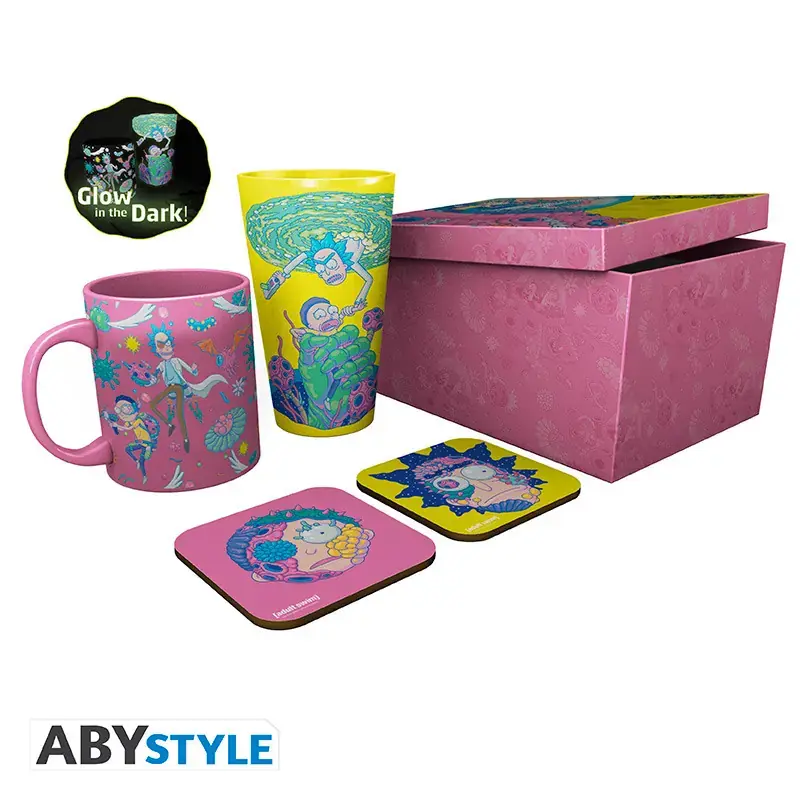 RICK AND MORTY - Pck Glass XXL +Mug+ 2 Coasters''Pattern''