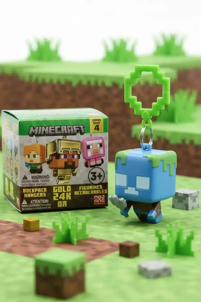 Minecraft Serisi 4 Sürpriz Anahtarlık ve Çanta Askısı – Koleksiyonluk Blind Box Mini Figür
