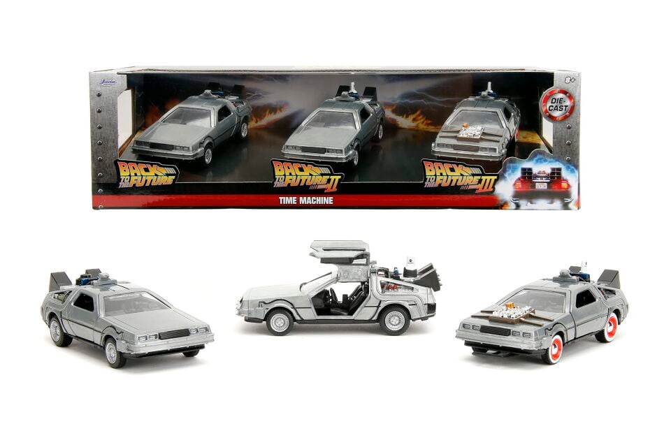 Jada 1/32 Gelece Dönüş Zaman Makinesi Film Araçları 3'lü Set