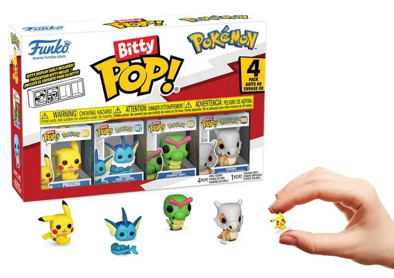 Funko Bitty Pop 4-Pack Pokemon - Pikachu, Vaporeon, Caterpie, Cubone