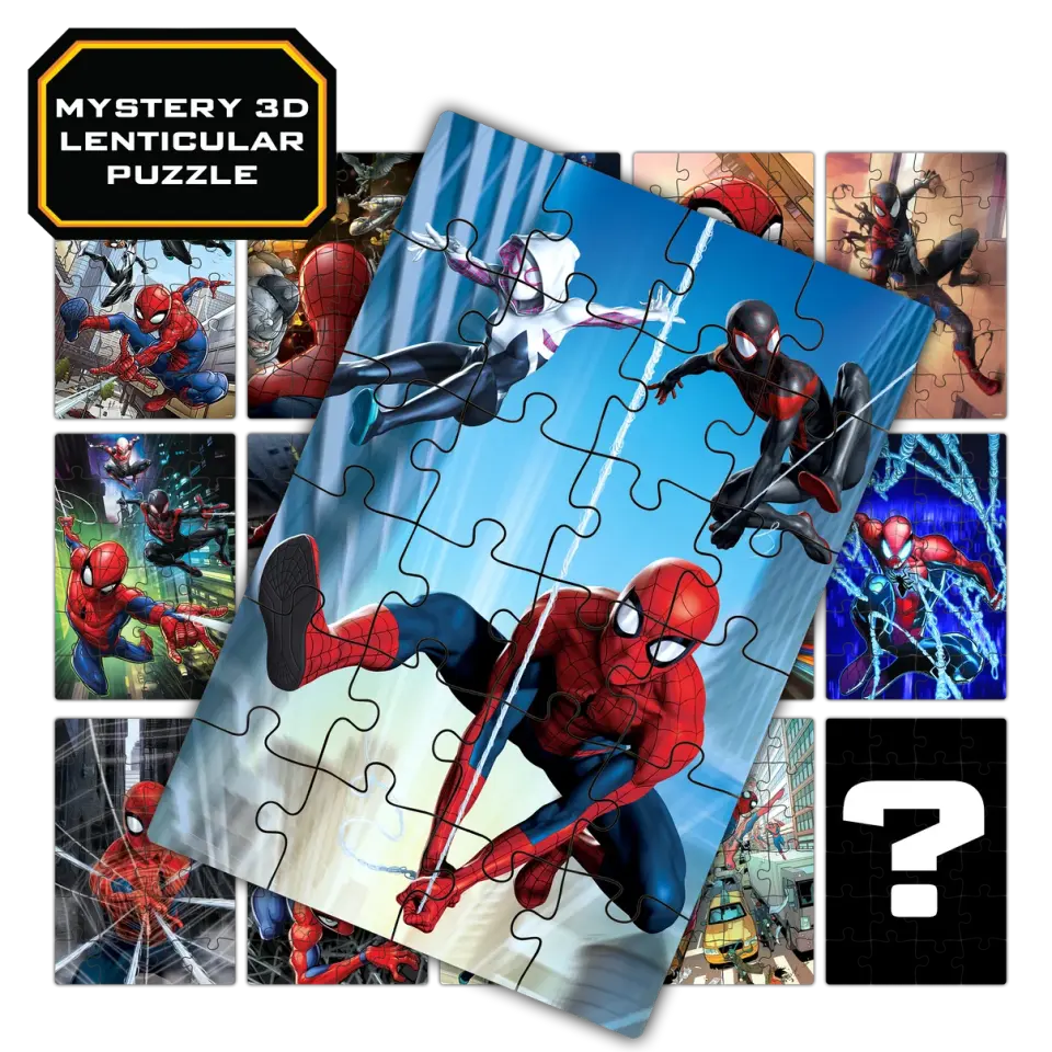 Marvel Spider-Man Mini Mystery Blind Bag 24-Piece Puzzle, Collect the Whole Web | Prime 3D