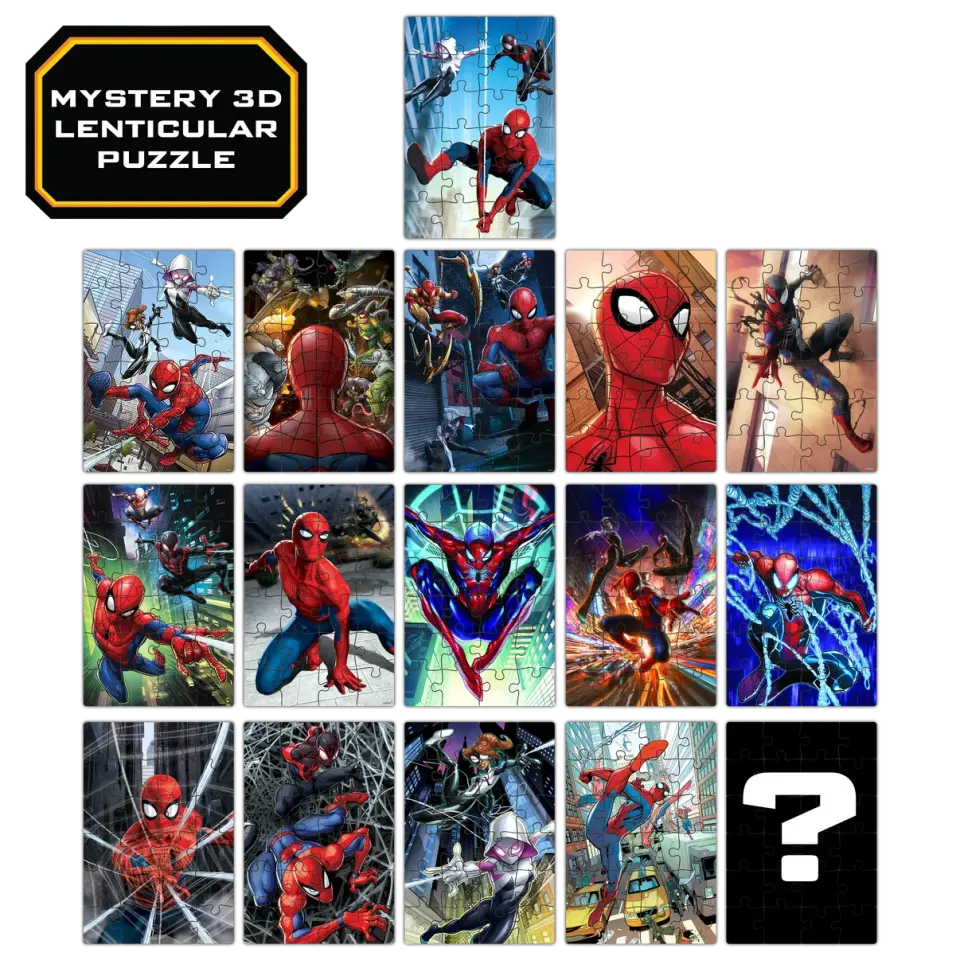 Marvel Spider-Man Mini Mystery Blind Bag 24-Piece Puzzle, Collect the Whole Web | Prime 3D