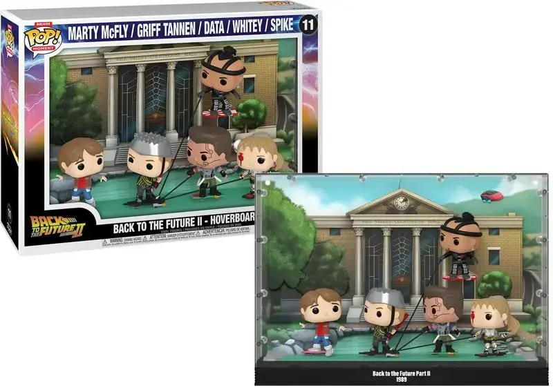 Funko Pop Moments Deluxe Back To The Future II Hoverboard - Marty Mcfly, Griff Tannen, Data